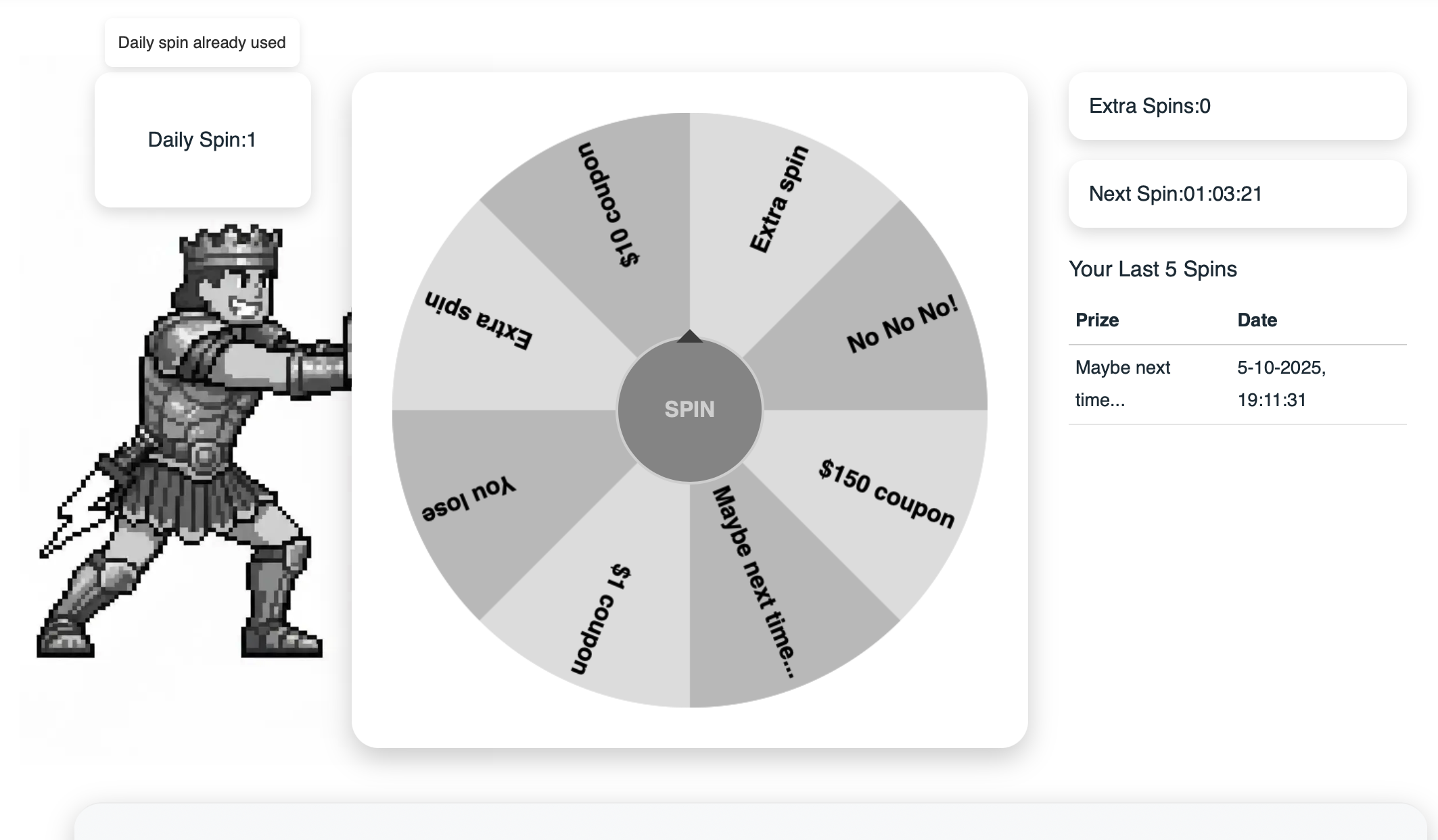 Wheel of Fortune game login screen, ready to spin and win prizes.